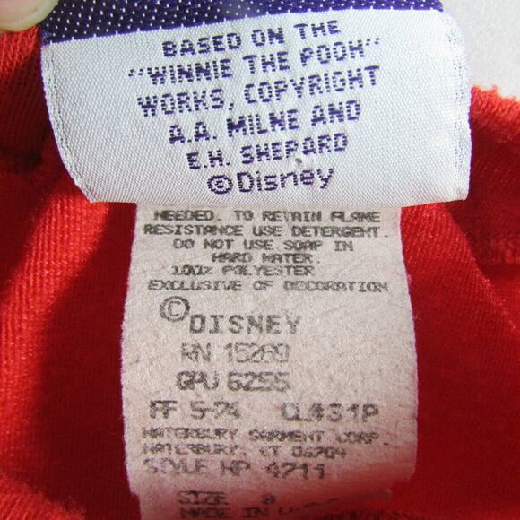 Disney Winnie the Pooh Nightgown Puffy Paint Graphics 100 Acre Collection Size 8 - Picture 7 of 8